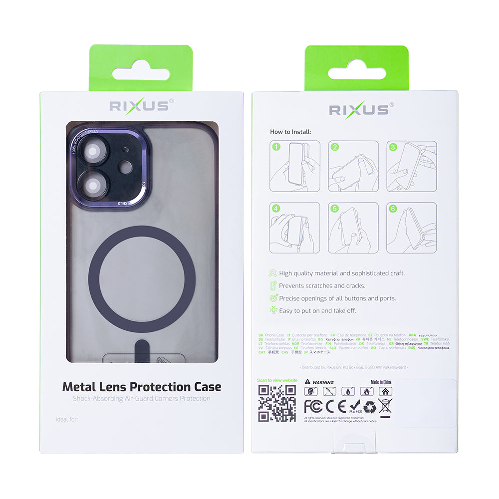 Rixus Classic 04 Hoesje Met MagSafe For Apple iPhone 12 Paars