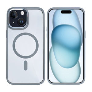Rixus Classic 04 Case With MagSafe Compatible For Apple iPhone 15 Plus Grey