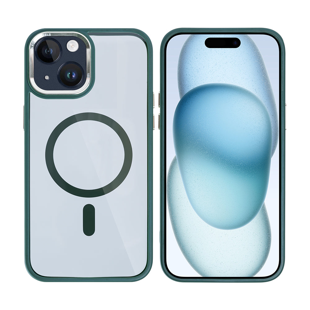 Rixus Classic 04 Case With MagSafe Compatible For Apple iPhone 15 Dark Green