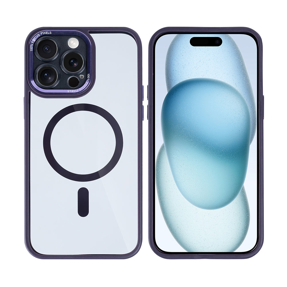 Rixus Classic 04 Case With MagSafe Compatible For Apple iPhone 15 Purple