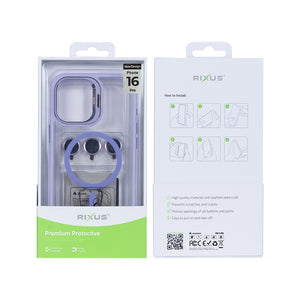 Rixus Classic 03 Hoesje Met MagSafe For Apple iPhone 16 Pro Lichtpaars