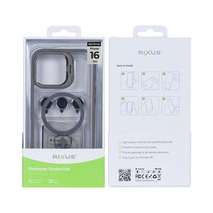 Rixus Classic 03 Hoesje Met MagSafe For Apple iPhone 16 Pro Titaangrijs