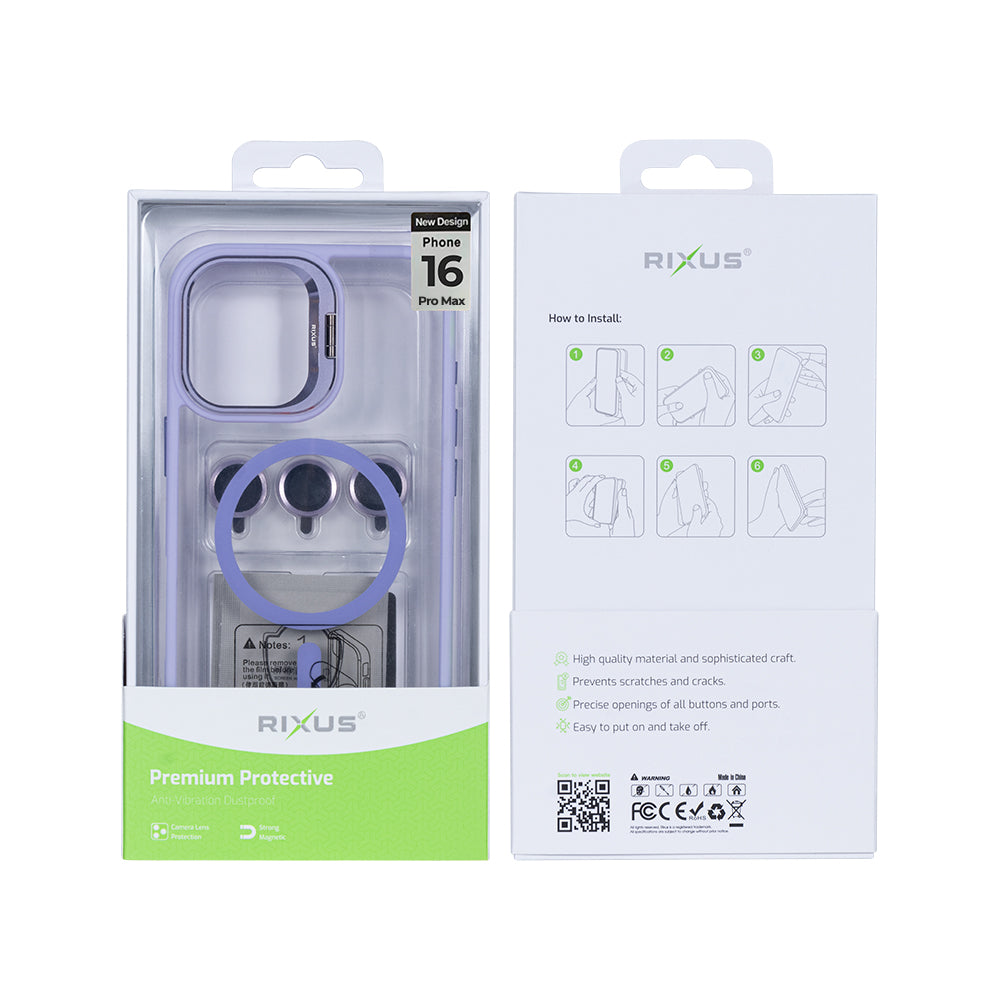 Rixus Classic 03 Hoesje Met MagSafe For Apple iPhone 16 Pro Max Lichtpaars