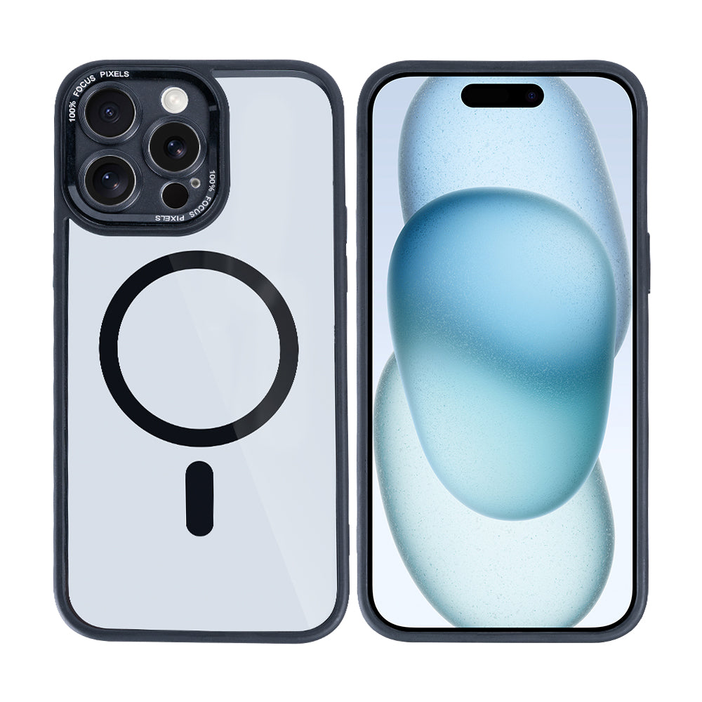 Rixus Classic 04 Hoesje Met MagSafe For Apple iPhone 16 Pro Zwart