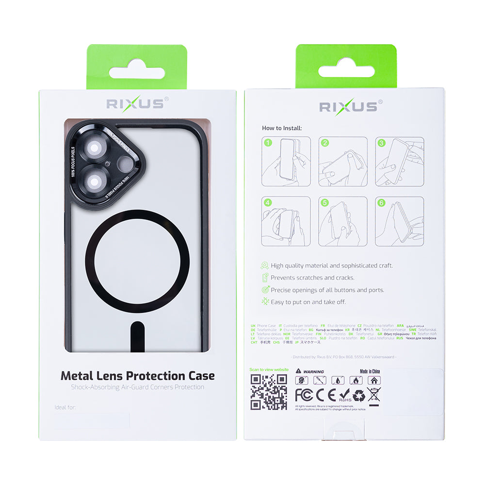 Rixus Classic 04 Hoesje Met MagSafe For Apple iPhone 16 Plus Zwart