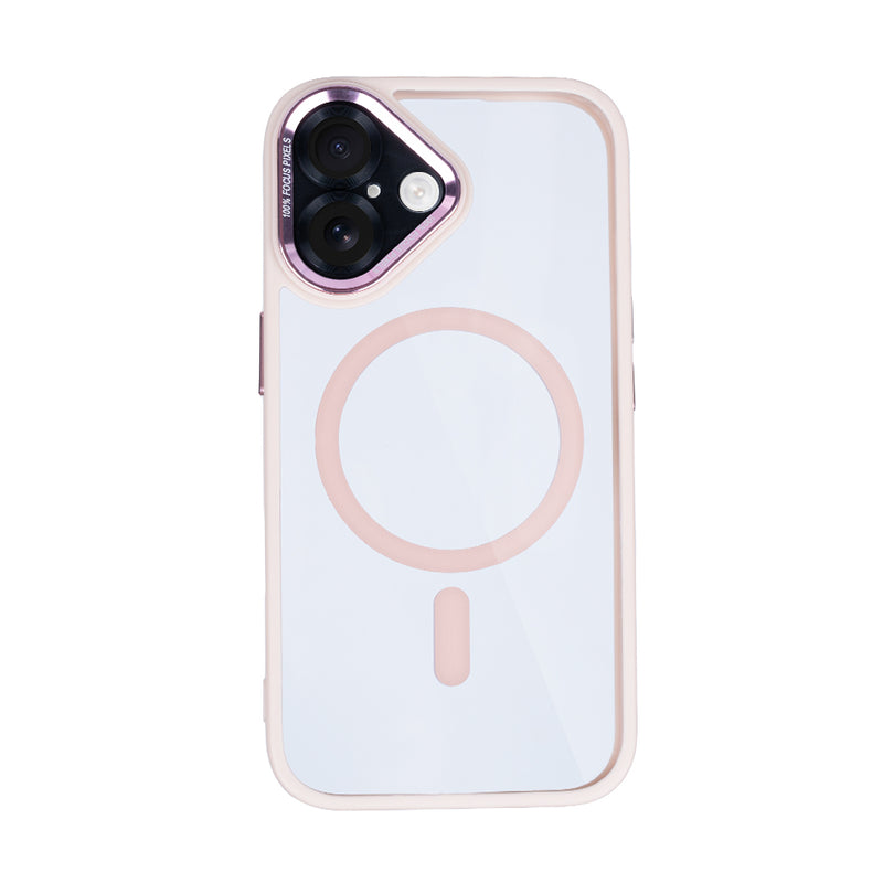 Rixus Classic 04 Case With MagSafe Compatible For Apple iPhone 16 Plus Pink
