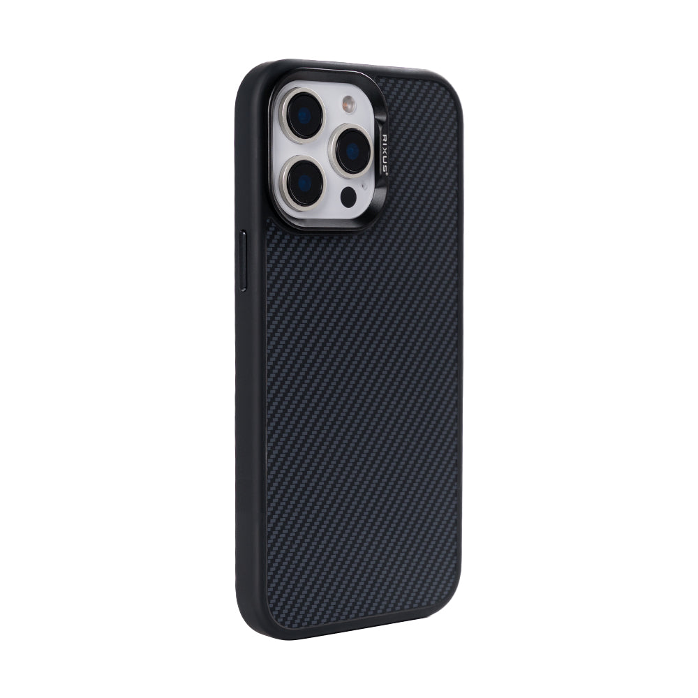 Rixus Mag Carbon With MagSafe Compatible For Apple iPhone 15 Pro Titanium Black
