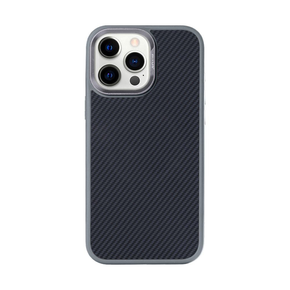 Rixus Mag Carbon With MagSafe Compatible For Apple iPhone 15 Pro Titanium Grey