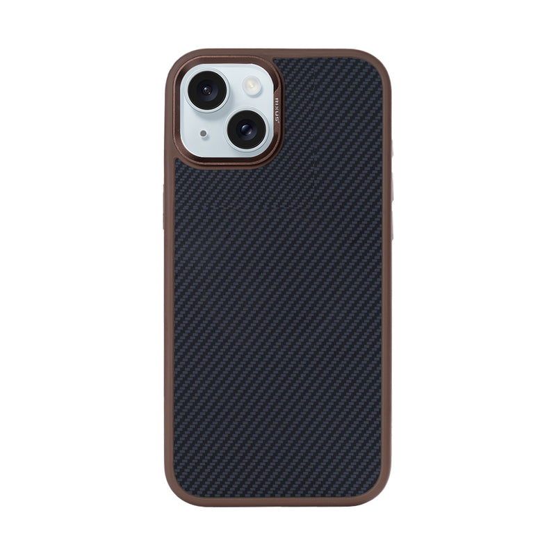 Rixus Mag Carbon With MagSafe Compatible For Apple iPhone 13 Brown