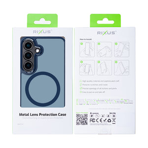 Rixus Classic 04 Case With MagSafe Compatible For Samsung Galaxy S25 Plus Dark Blue