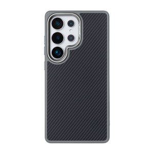 Rixus Mag Carbon With MagSafe Compatible For Samsung Galaxy S25 Ultra Titanium Grey