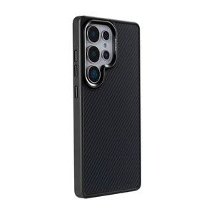Rixus Mag Carbon With MagSafe Compatible For Samsung Galaxy S25 Ultra Titanium Black