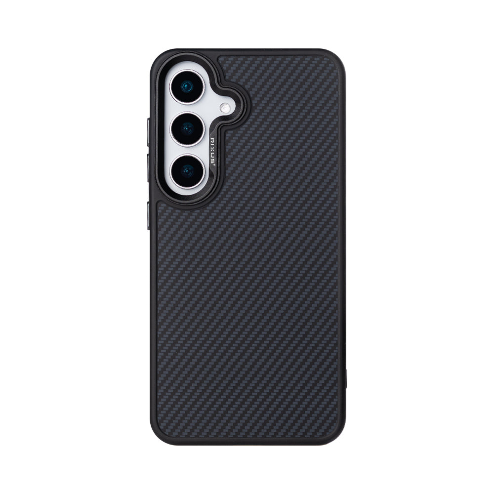 Rixus Mag Carbon With MagSafe Compatible For Samsung Galaxy S25 Plus Titanium Black