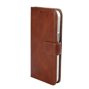 Rixus Bookcase For Apple iPhone 16e, 17e Brown