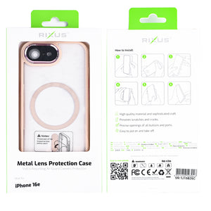 Rixus Classic 04 Case With MagSafe Compatible For Apple iPhone 16e Pink