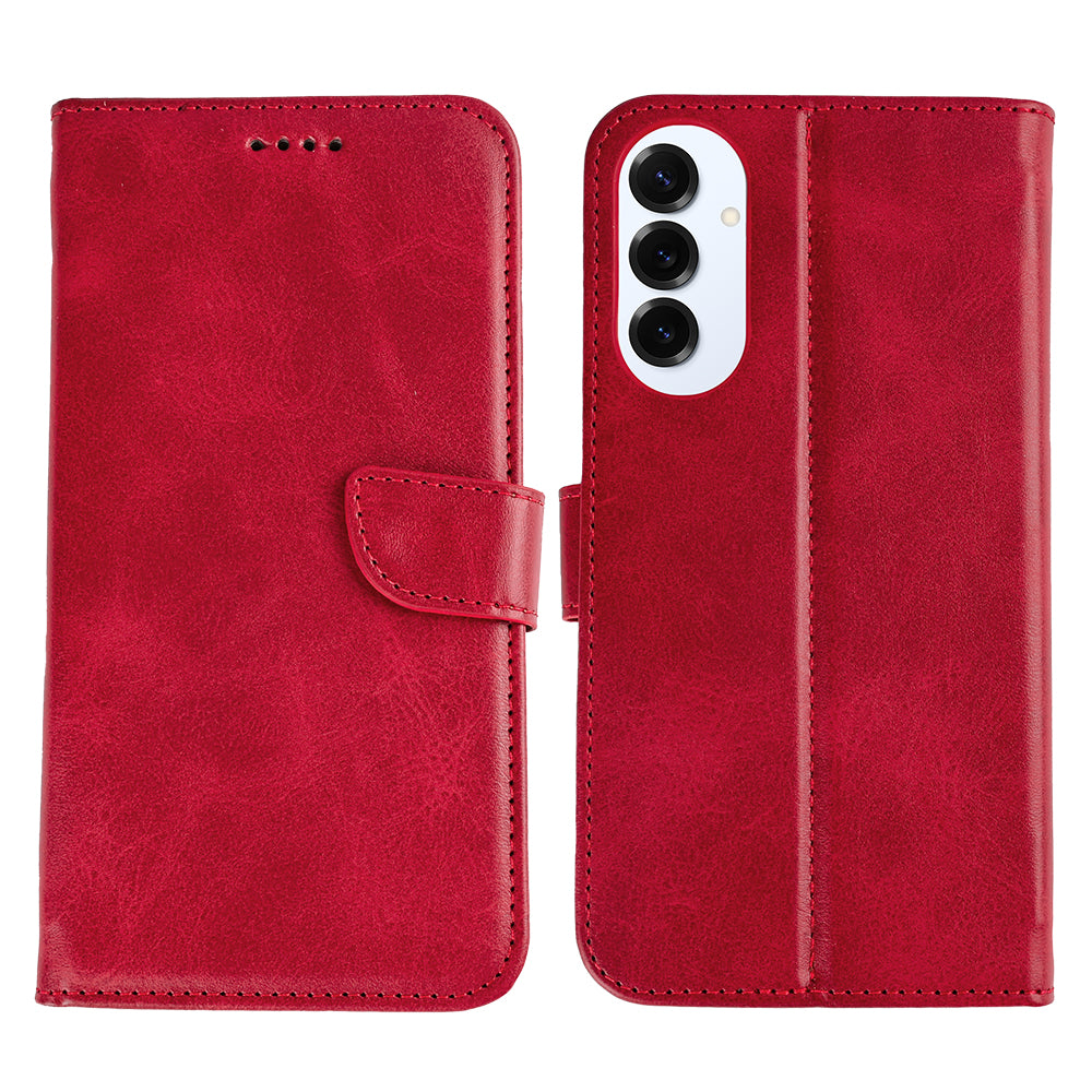 Rixus Boekhoesje Voor Samsung Galaxy S25 Edge Donkerrood