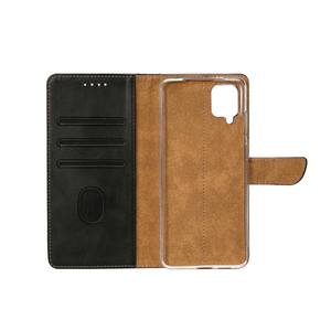 Rixus Boekenhoes Voor Samsung Galaxy A12 Zwart