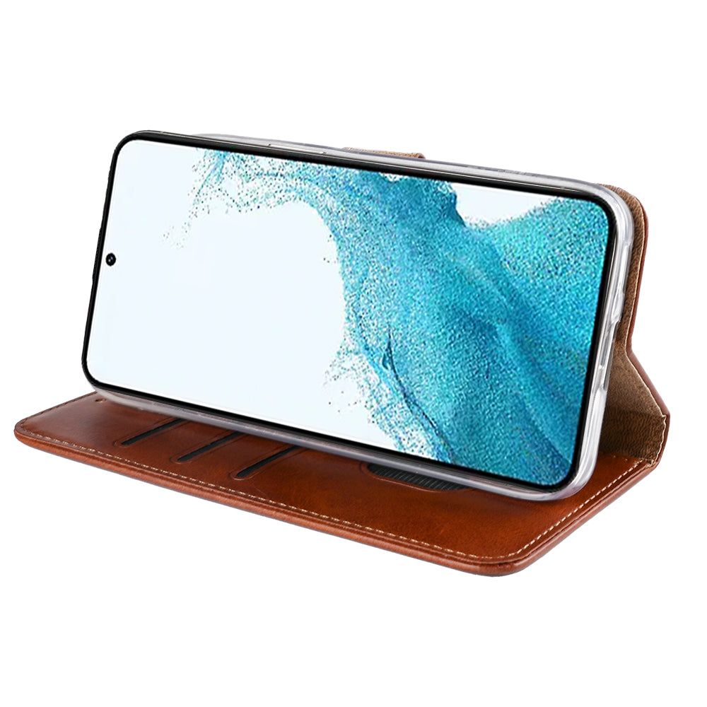 Rixus boekenkast voor Samsung Galaxy S22 5G bruin