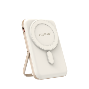 Rixus RXPB37 draagbare magnetische powerbank 10000 mAh met standaard roségoud