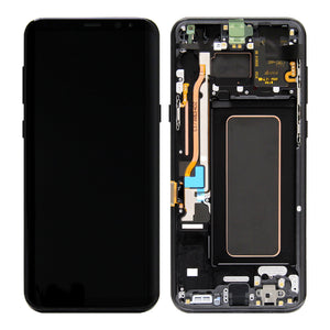 Samsung Galaxy S8 Plus G955F Beeldscherm en Digitizer met Frame Midnight Black Service Pack