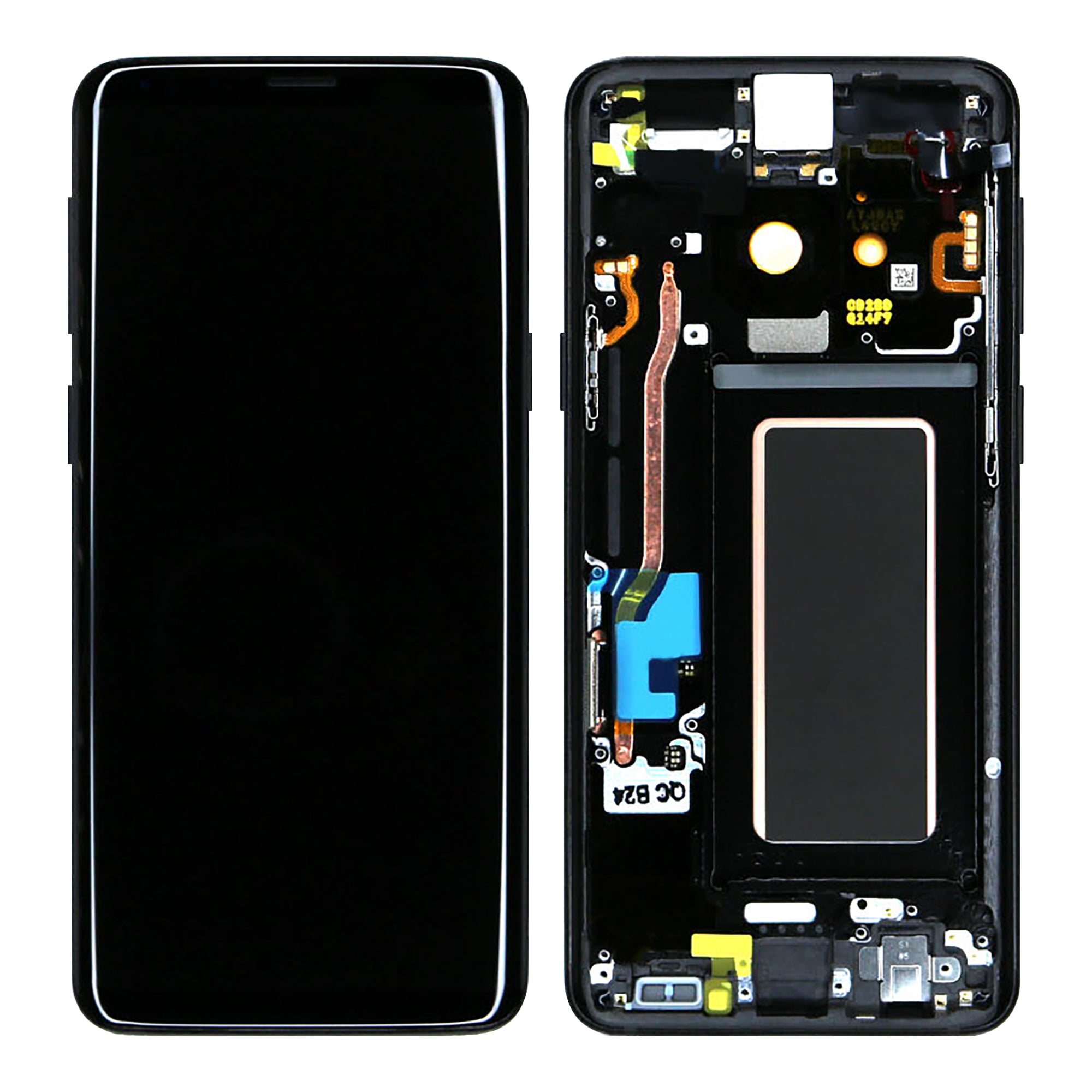 Samsung Galaxy S9 G960F Beeldscherm en Digitizer met Frame Middernacht Zwart Service Pack