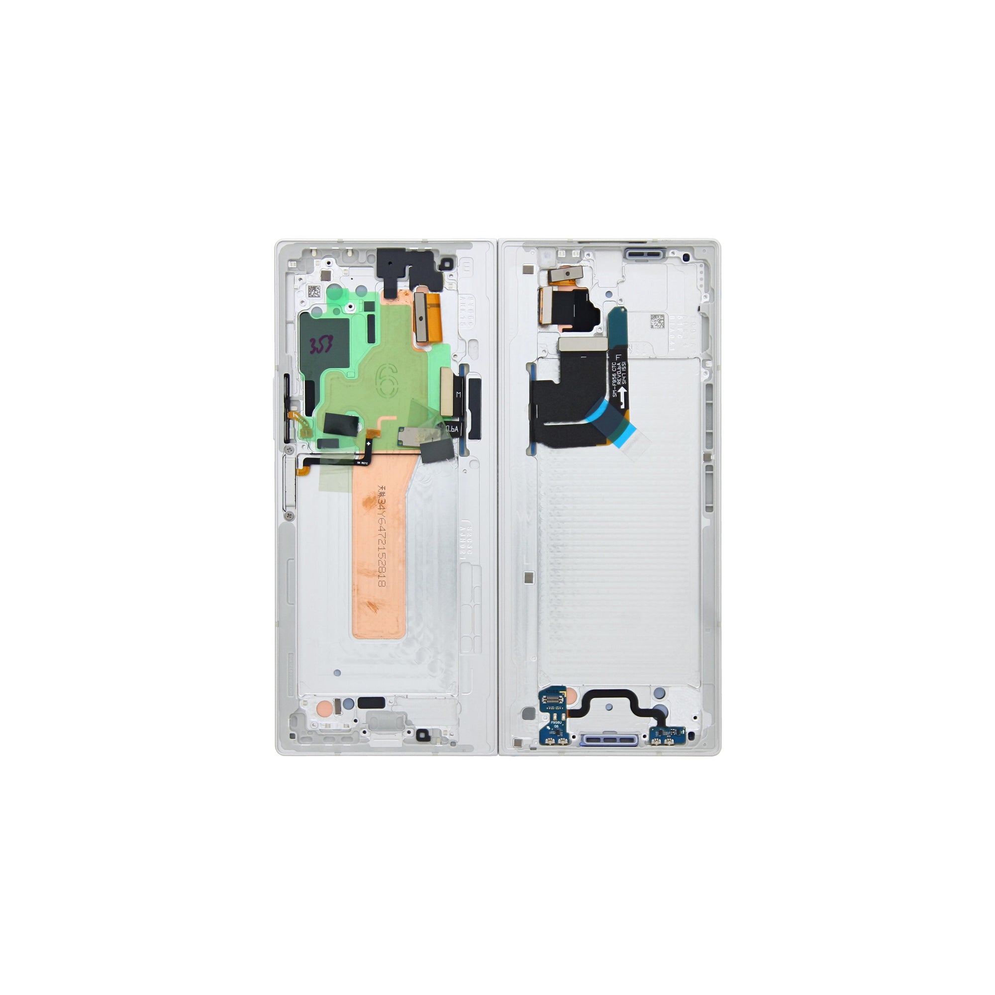 Samsung Galaxy Z Fold6 F956B Hoofdscherm en digitizer met frame wit servicepakket