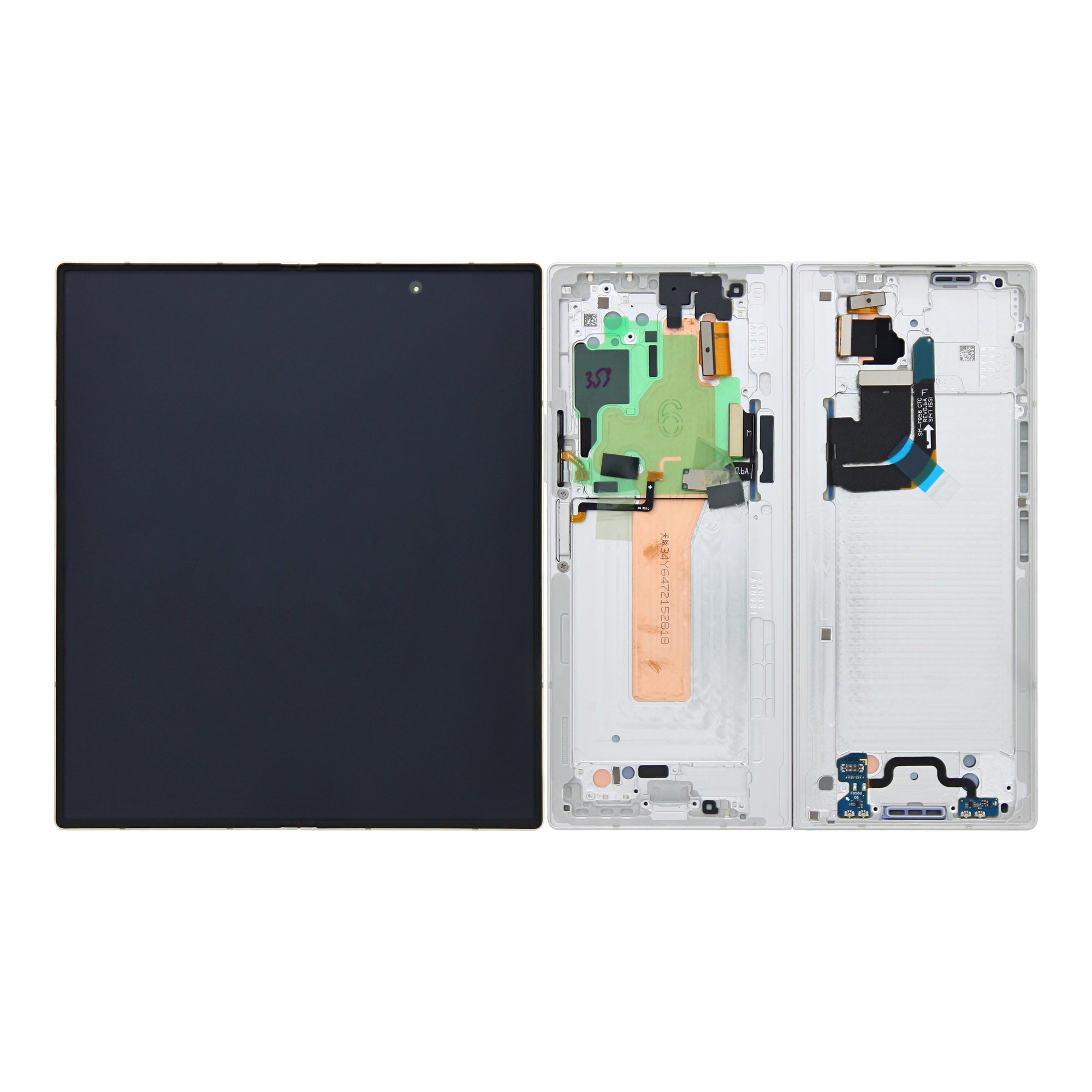Samsung Galaxy Z Fold6 F956B Hoofdscherm en digitizer met frame wit servicepakket
