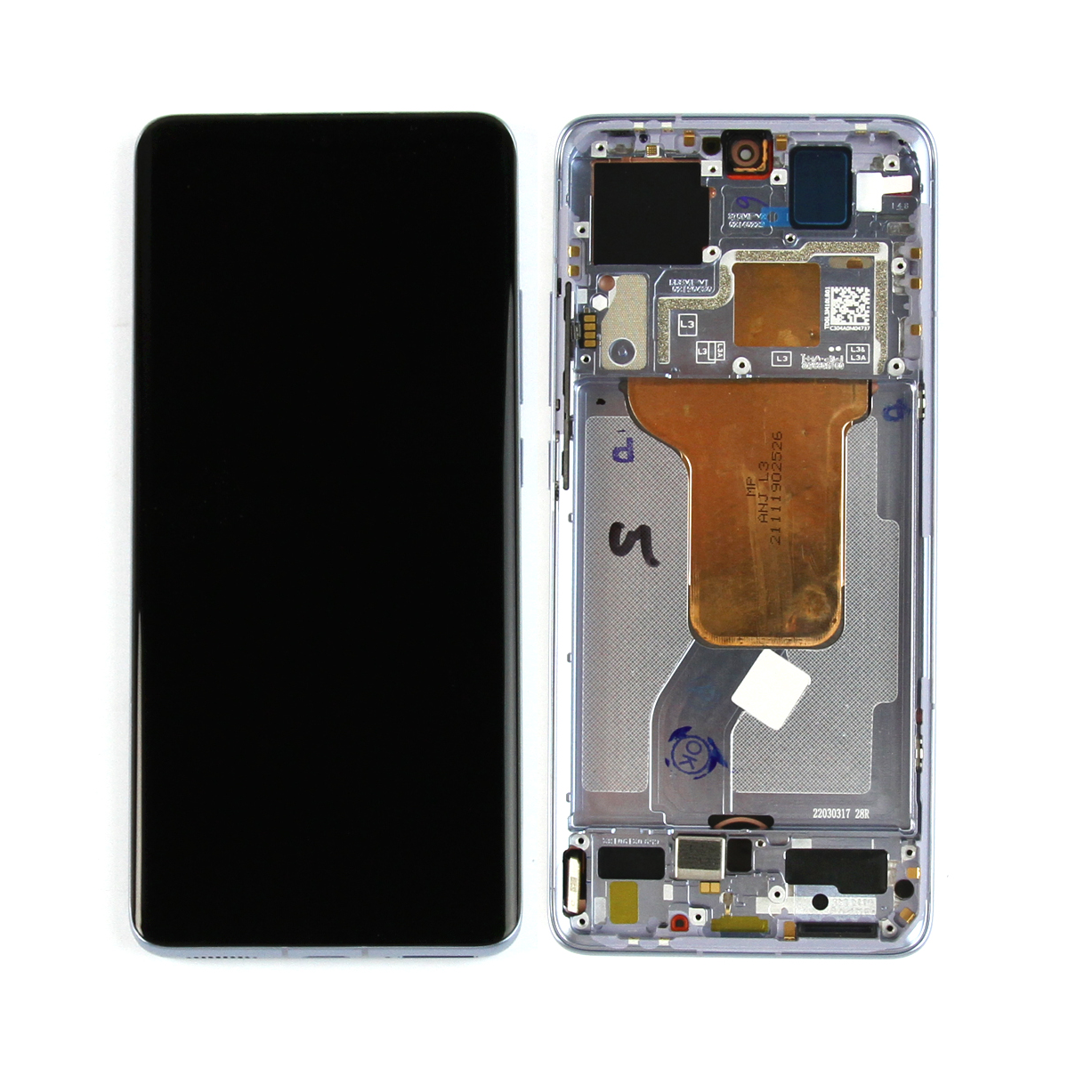 Xiaomi 12 (2201123G, 2201123C) Beeldscherm en Digitizer met Frame Blauw Origineel