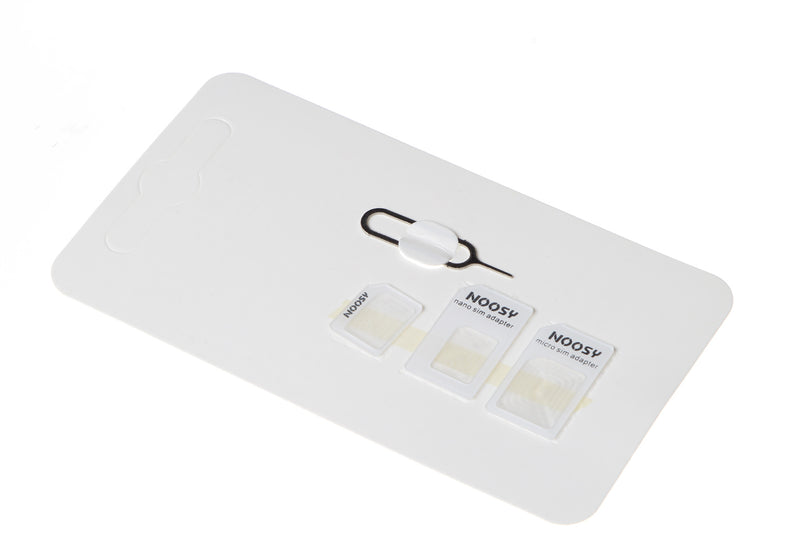 Noosy 4 in 1 Nano / Micro Sim kaart Adapter Wit
