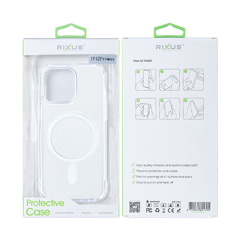 Capa magnética transparente Rixus For Apple iPhone 12 Pro Max
