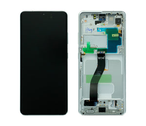 Samsung Galaxy S21 5G Ultra G998B Ecrã e digitalizador com moldura Phantom Silver Service Pack