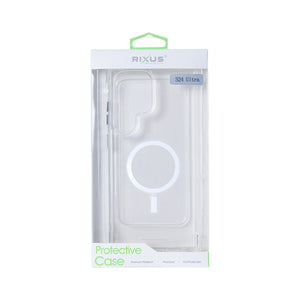 Rixus Anti Shock Case TPU With MagSafe Compatible For Samsung Galaxy S24 Ultra 5G Transparent