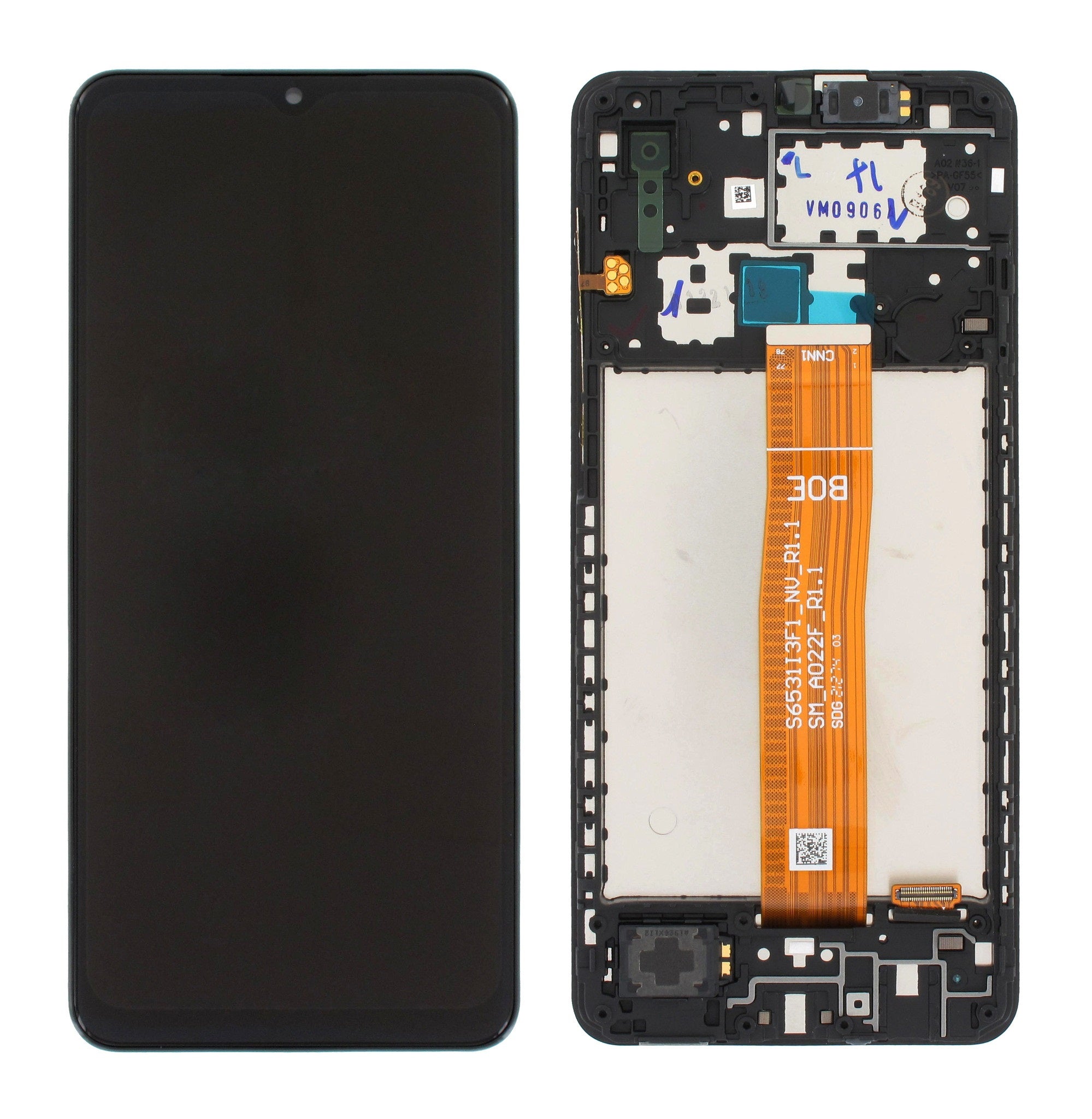 Samsung Galaxy A02 A022F Ecrã e digitalizador com moldura Preto Service Pack