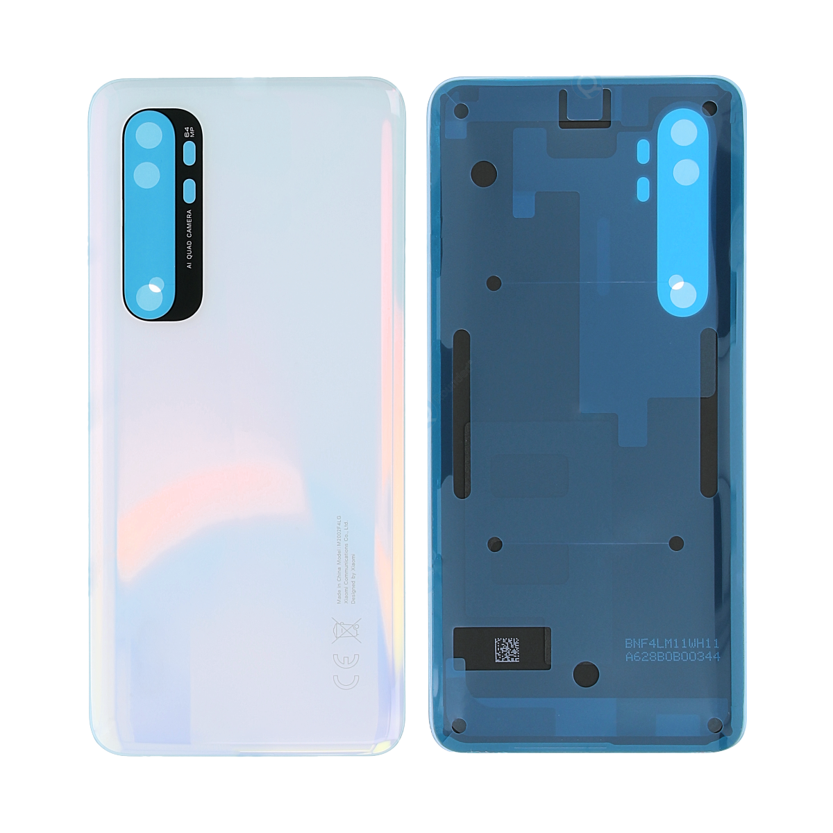 Capa traseira Xiaomi Mi Note 10 Lite com lente Branco Glaciar OEM