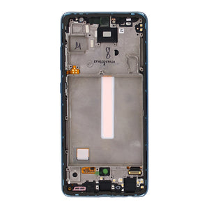 Samsung Galaxy A52 A525F, A52 5G A526B Ecrã e digitalizador com moldura Awesome Blue Service Pack