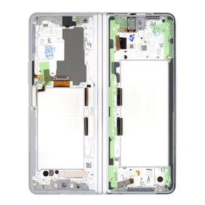 Samsung Galaxy Z Fold3 F926B Ecrã principal e digitalizador com moldura Phantom Silver Service Pack