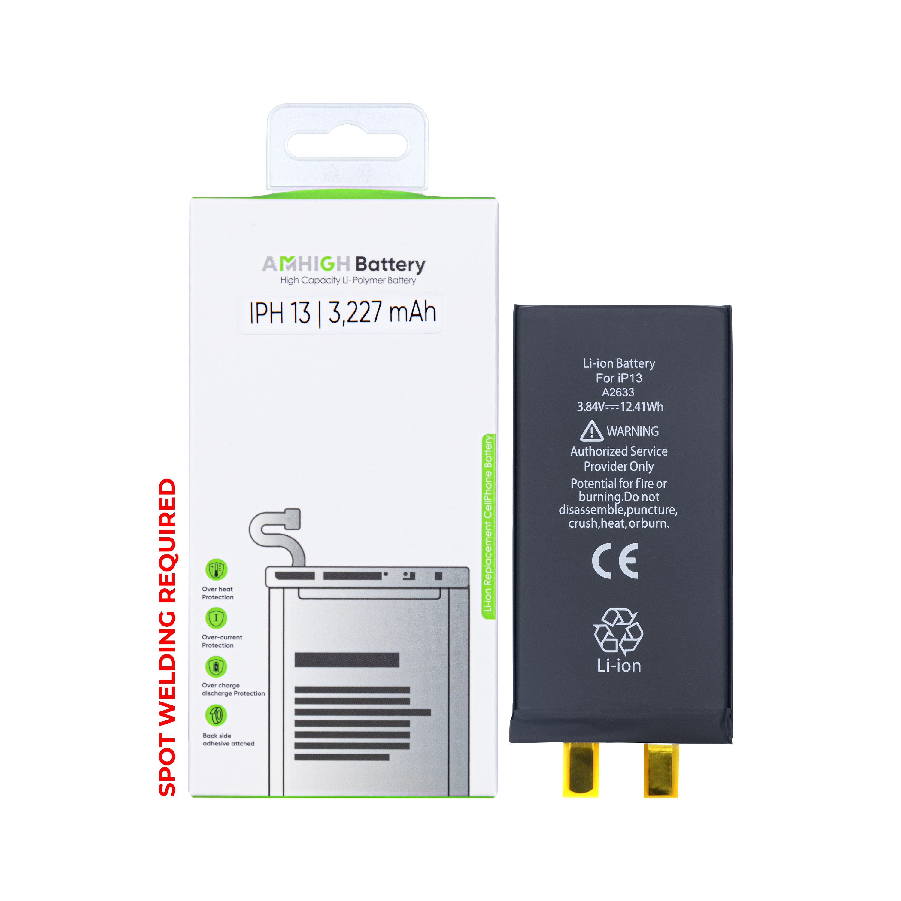 For Apple bateria For Apple 13 (soldagem por pontos necessária) Sem BMS/IC OEM