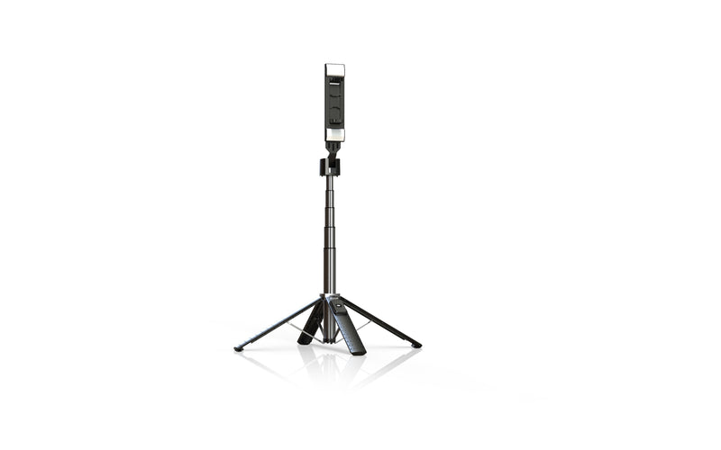 Rixus RXSF08 Bastão para selfies em alumínio com luz LED dupla Preto
