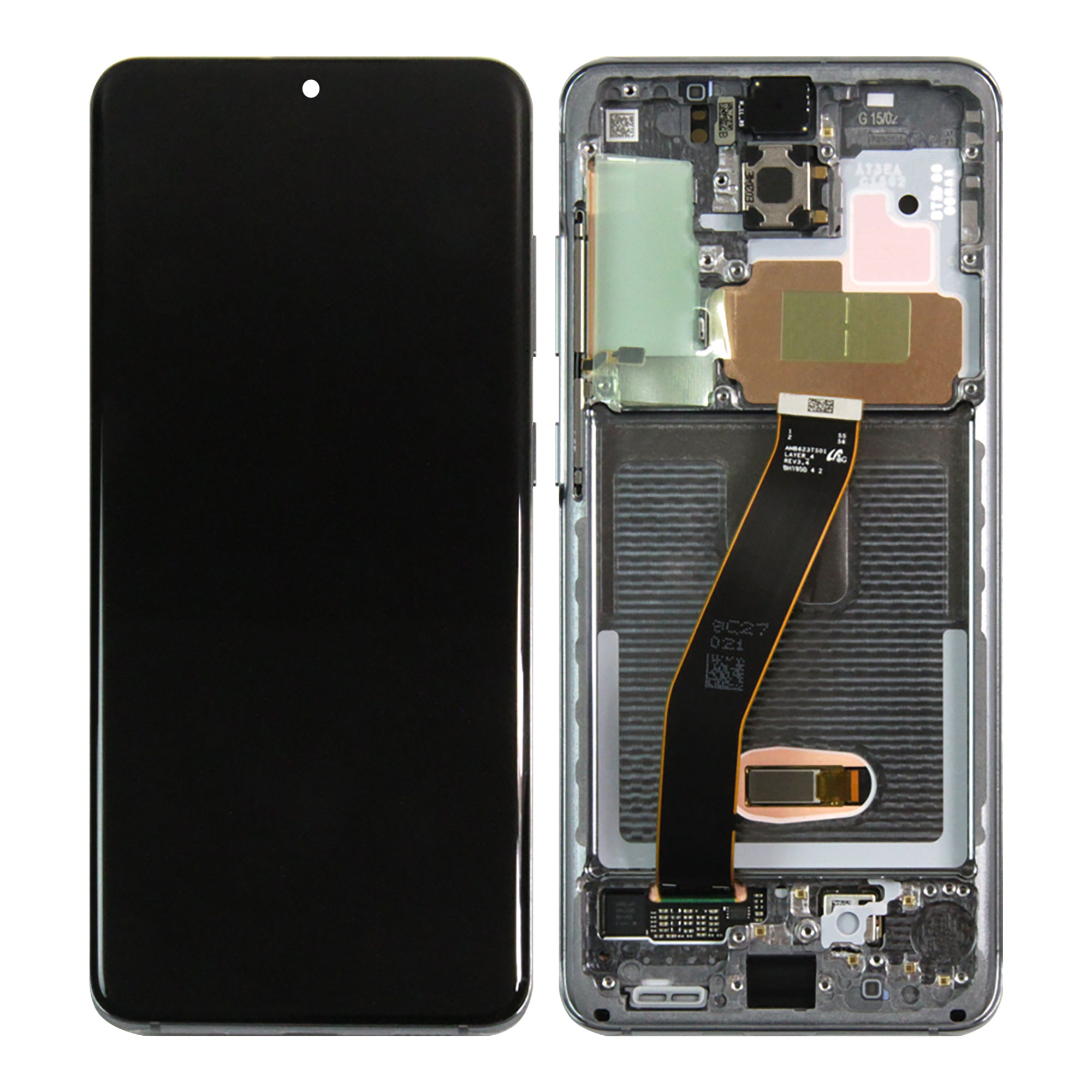 Samsung Galaxy S20 G980F, S20 5G G981F Ecrã e digitalizador com moldura Cosmic Grey Service Pack