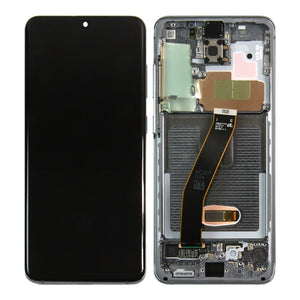 Samsung Galaxy S20 G980F, S20 5G G981F Ecrã e digitalizador com moldura Cosmic Grey Service Pack