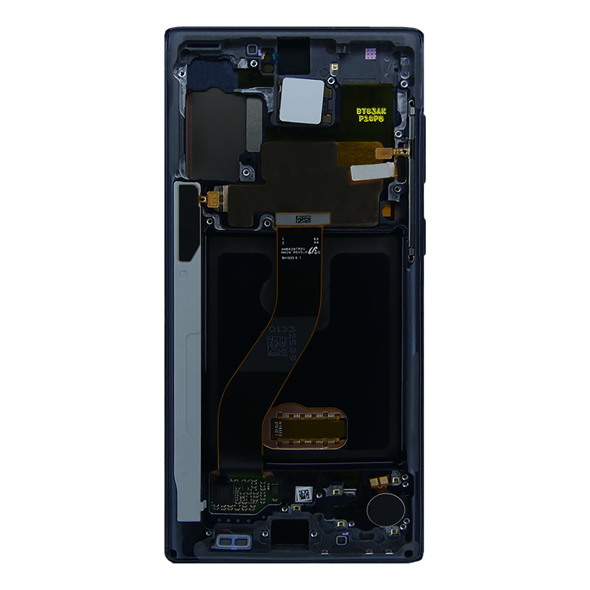 Samsung Galaxy Note 10 N970F Ecrã e digitalizador com moldura Aura Black Service Pack