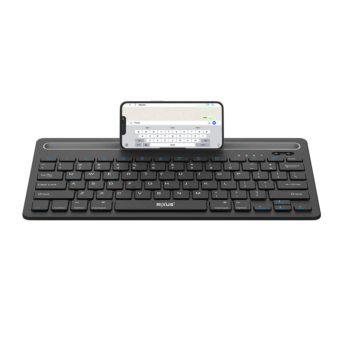 Rixus RXWK01 Teclado Bluetooth universal ultrafino e compacto