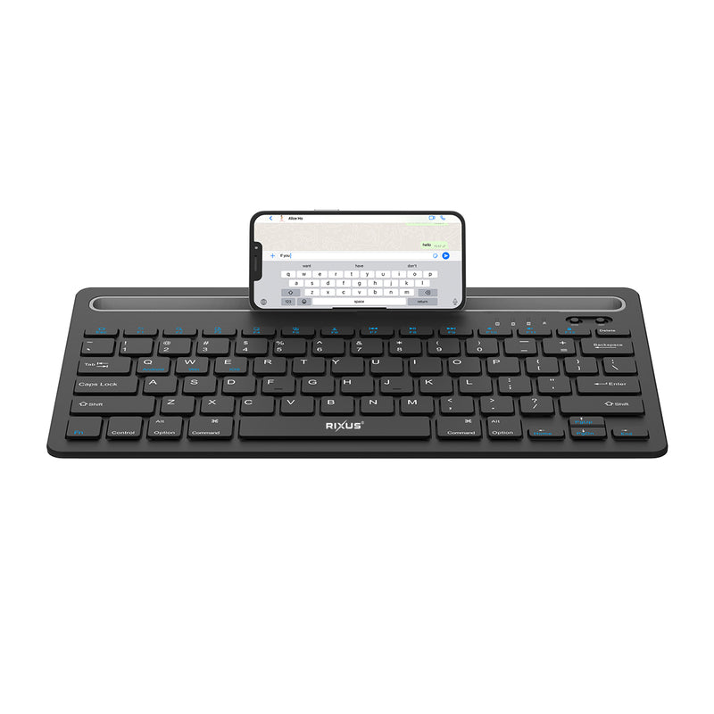 Rixus RXWK01 Teclado Bluetooth universal ultrafino e compacto