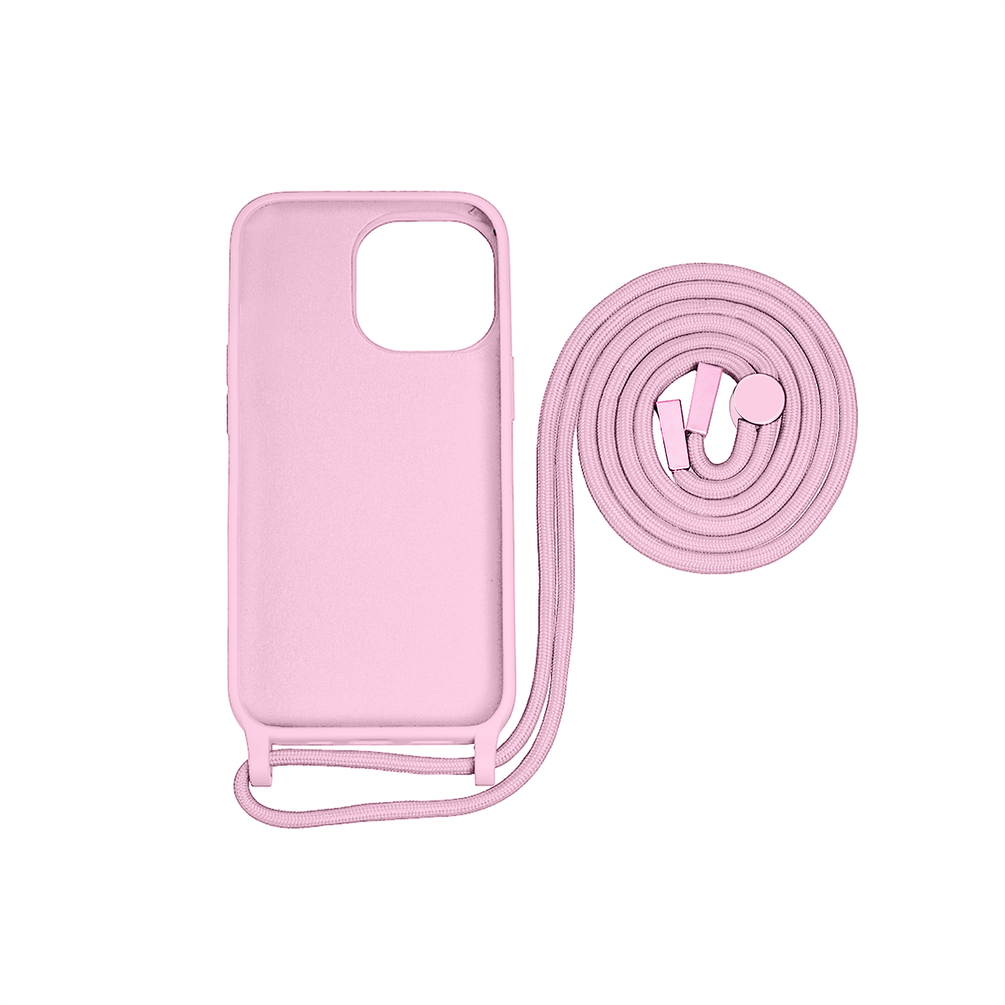 Capa TPU com fio For Apple colar da Rixus For Apple iPhone 14 Plus cor-de-rosa