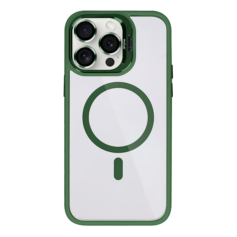 Rixus Classic 03 Case With MagSafe Compatible For Apple iPhone 15 Pro Max Dark Green