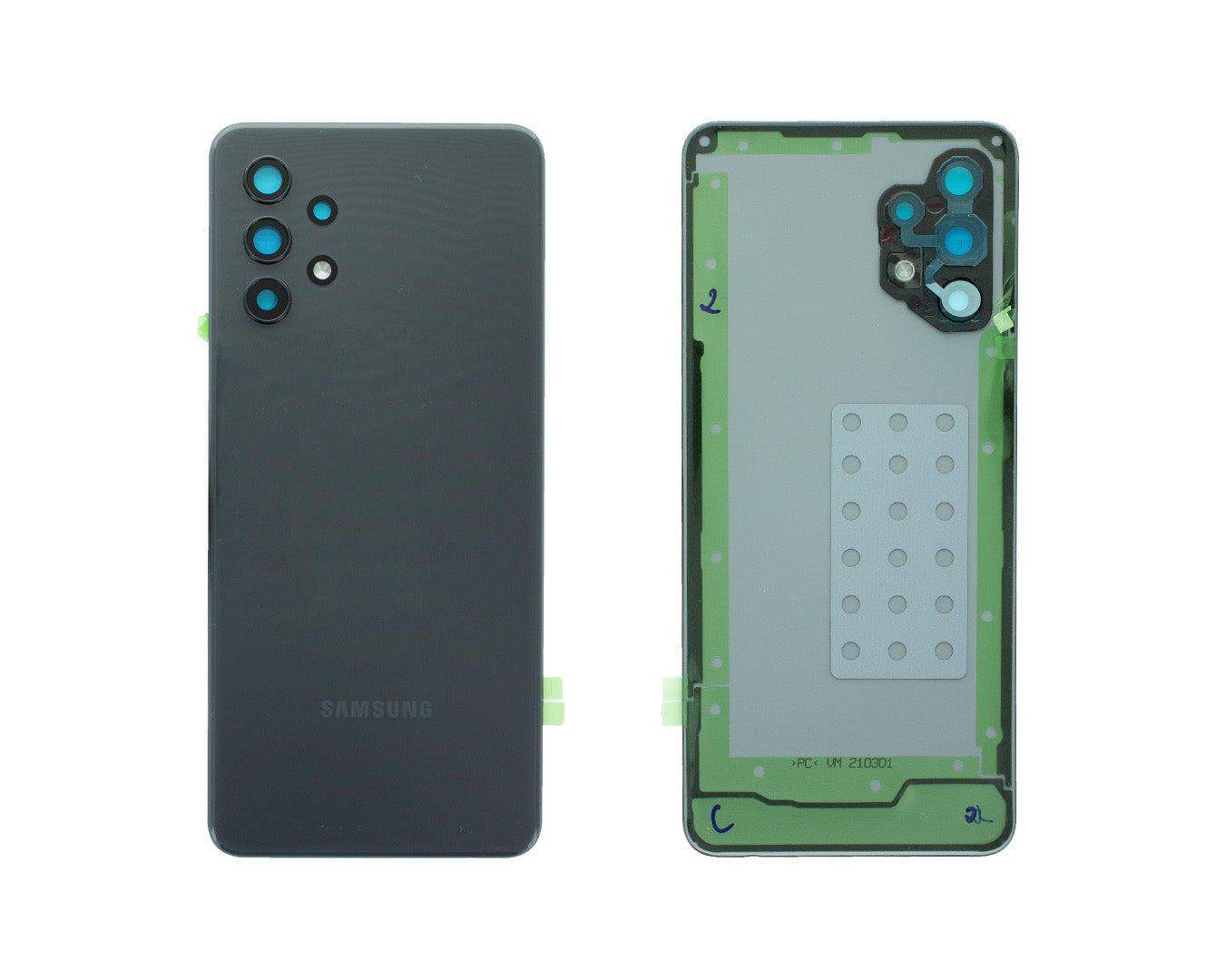Capa traseira Samsung Galaxy A32 A325F com lente Awesome Black OEM