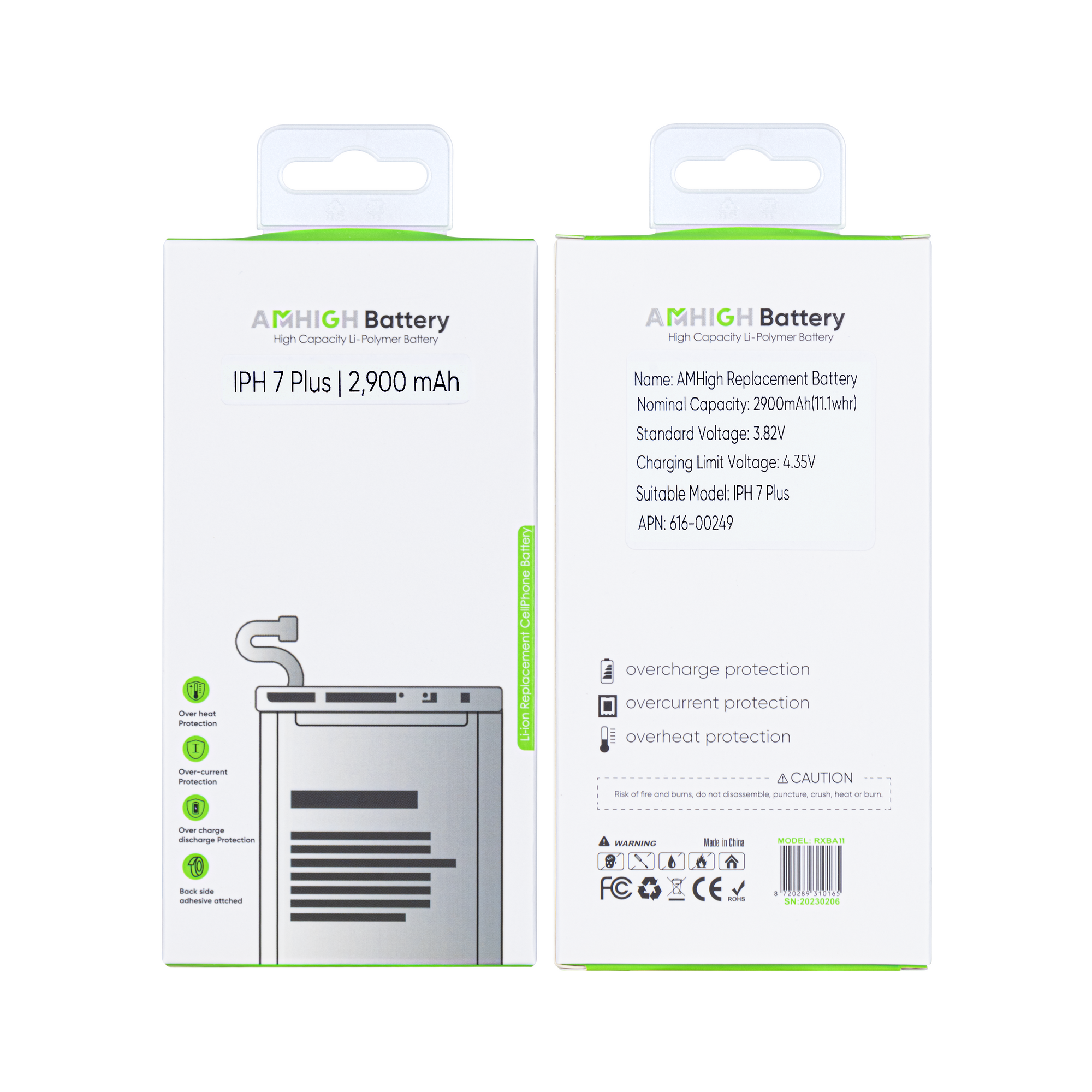 For Apple bateria For Apple 7 Plus com chip ZY OEM