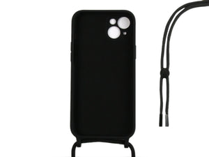Capa TPU com fio For Apple colar da Rixus For Apple iPhone 15 Plus Preto
