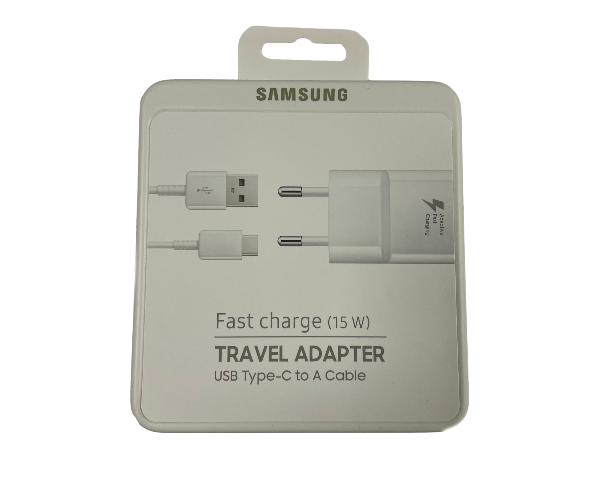 Samsung Fast Charger USB-A 15W With USB-A To USB-C Cable White Original Retail Box