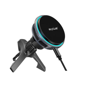Rixus RXWC21 MagSafe Compatible Car Mount Charger Ice Cooling Fit Black